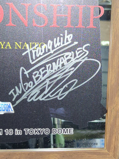 [2 fighters hand signed autograph ] ★ Front-row Bonus ★: WK18 SANADA vs Tetsuya Naito Pub Mirror